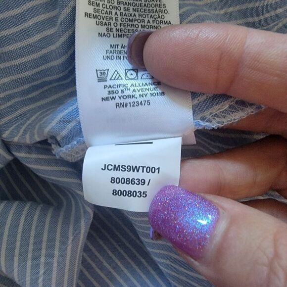 COPY - Jones New York Button Up Top with Front Tie and Roll Tab Sleeves. Size L. - Picture 11 of 12